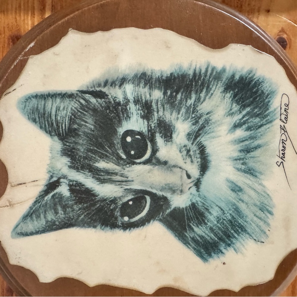 Cat Art Wall Decor Set - Blue and Brown - Picture 12 of 12